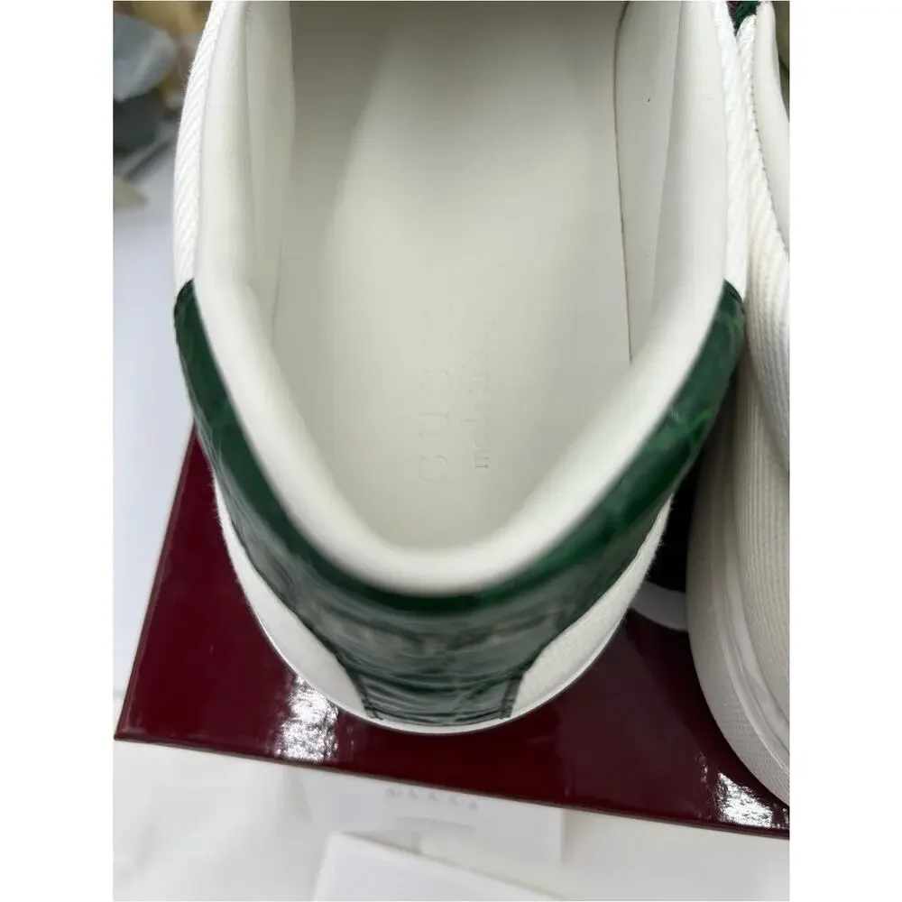 Men's Gucci ace canvas slip on sneakers with iconic web trim size 10 fits 10.5US